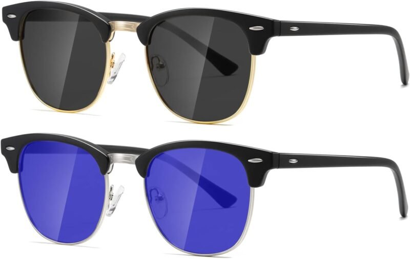 CEREMONYT Sunglasses Polarized Sunglasses WayfarerFor Women And Men Semi Rimless Frame Retro Sun Glasses AE0369