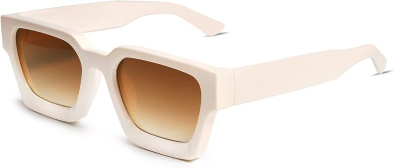 CEREMONYT Sunglasses Square  Thick Square Sunglasses for Men Women Retro Chunky Rectangle Shades UV400 Protection VL9731