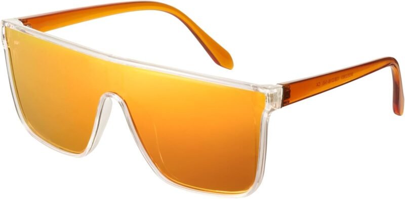 CEREMONYT Sunglasses Square Polarized Oversized Square Sunglasses for Women Men, Trendy Flat Top Fashion Shield Shades MS52363