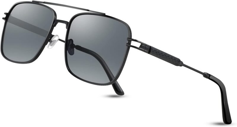 CEREMONYT Sunglasses Square  Sunglasses for Men Women Vintage 70s Pilot Shades Classic Metal Frame B2845