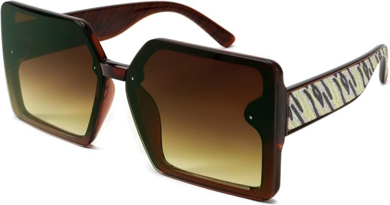 CEREMONYT Sunglasses Square Oversized Square Sunglasses for Women Big Large Wide Designer Trendy Sunglasses for UV Sunglasses Women