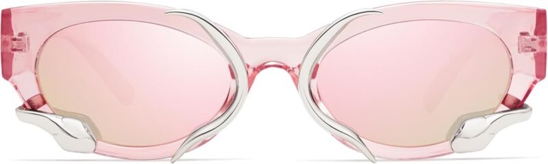 CEREMONYT Sunglasses Cat Eye Trendy Sunglasses for Women Men Vintage Narrow Cateye Metal Snake Sunnie Y2k Accessories AP3621