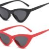 CEREMONYT Sunglasses Cat Eye Vintage Narrow Cat Eye Sunglasses for Women Clout Goggles Plastic Frame