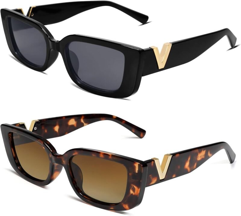 CEREMONYT Sunglasses Square  Rectangle Sunglasses for Women 90s Retro Trendy Y2K Classical Vintage Square Shades AR82037