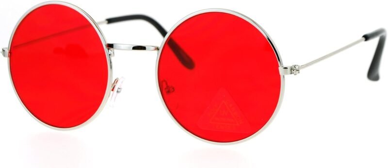 CEREMONYT Sunglasses Round  Retro Vintage Flat Color Circle Round Lens Sunglasses