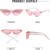 CEREMONYT Sunglasses Cat EyeVintage Cat Eye Sunglasses for Women  Clout Goggles Glasses Trendy Narrow Plastic Frame