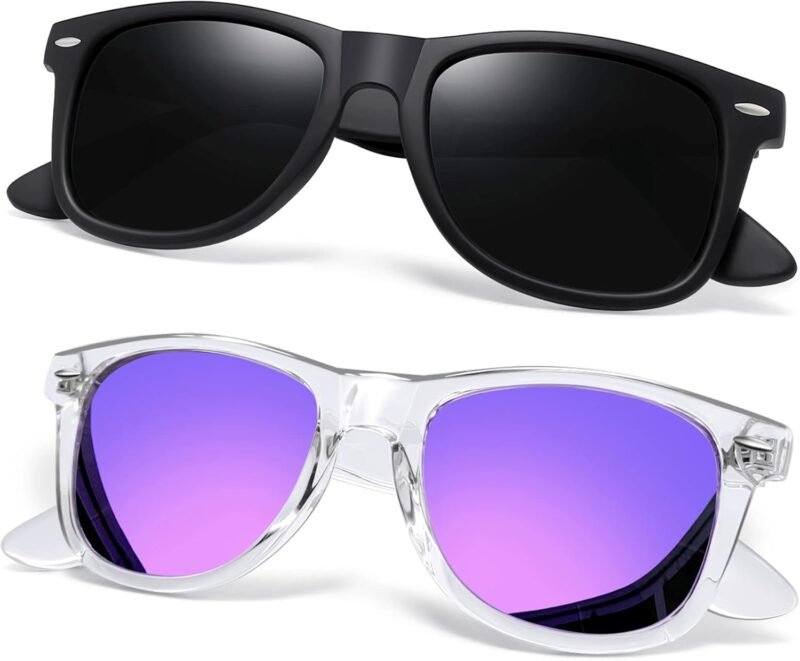 CEREMONYT Sunglasses Browline Square Sunglasses Polarized UV Protection Trendy Designer Sun Glasses Men Women