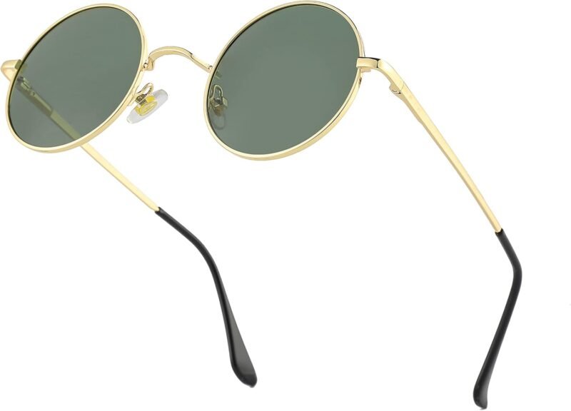 CEREMONYT Sunglasses Round Trendy Small Round Polarized Sunglasses for Men Women Circle Hippie Style Sun Glasses