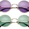 CEREMONYT Sunglasses Round Circle Lennon Glasses Retro Round Polarized Sunglasses Hippie Style Small Circle Sun Glasses