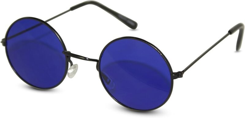 CEREMONYT Sunglasses Round Circular Party Sunglasses Round Hippie Retro Shades with Colored Lenses