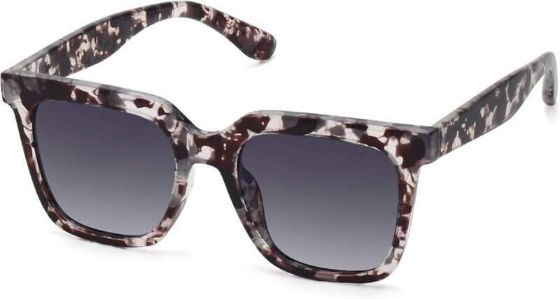 CEREMONYT Sunglasses Square Large Square Sunglasses Trendy Polarized Sunglasses for Women Men Classic Retro Style UV400 Protection