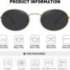 613OXpQ13uL._AC_SL1500 CEREMONYT Sunglasses Small Oval Sunglasses for Women Men Trendy Metal Sun Glasses Classic Shades FZN903