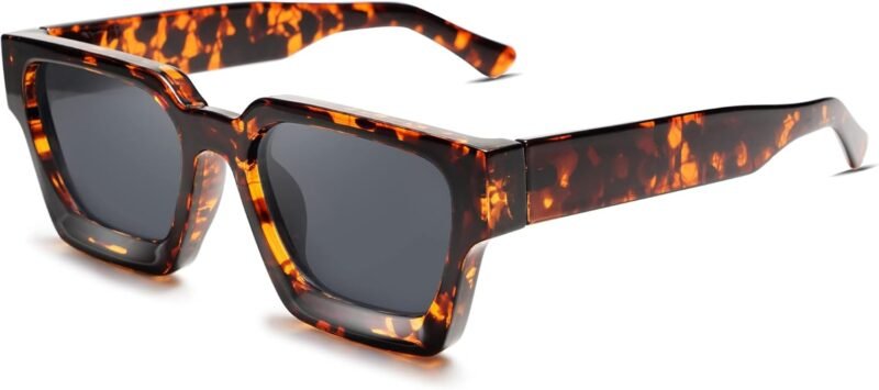 CEREMONYT Sunglasses Square  Thick Square Sunglasses for Men Women Retro Chunky Rectangle Shades UV400 Protection VL9731