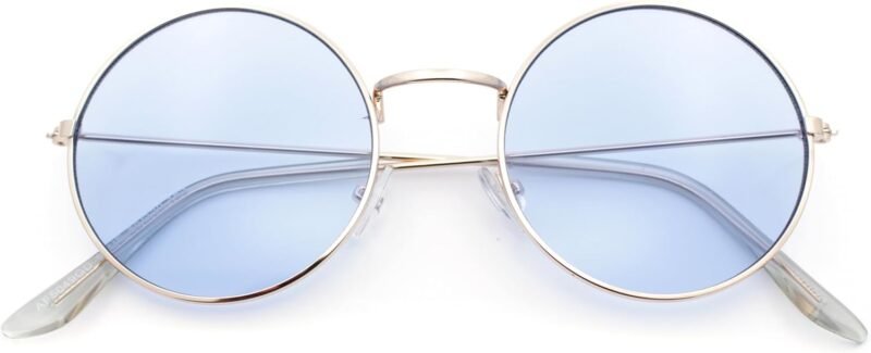 CEREMONYT Sunglasses Round  Retro Vintage Flat Color Circle Round Lens Sunglasses