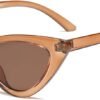 CEREMONYT Sunglasses Cat Eye Vintage Narrow Cat Eye Sunglasses for Women Clout Goggles Plastic Frame