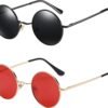 CEREMONYT Sunglasses Round Trendy Small Round Polarized Sunglasses for Men Women Circle Hippie Style Sun Glasses