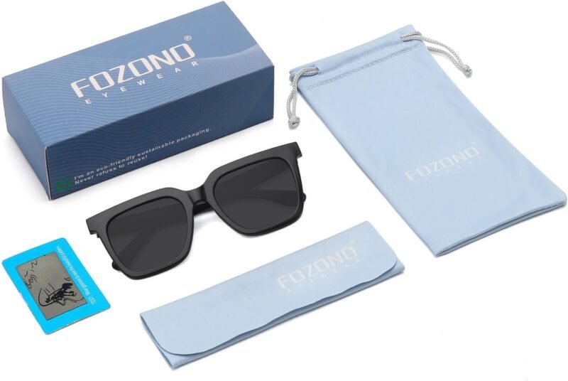 CEREMONYT Sunglasses Square Large Square Sunglasses Trendy Polarized Sunglasses for Women Men Classic Retro Style UV400 Protection