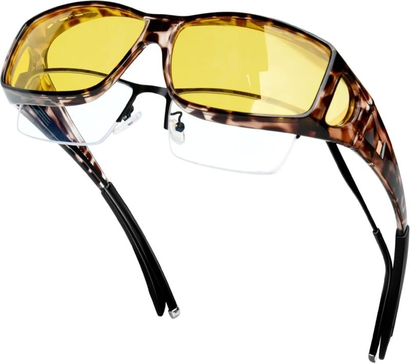 CEREMONYT Sunglasses Wraparound Fit Over Glasses for Men Women, Polarized, UV400 Protection, Wrap Around Sunglasses