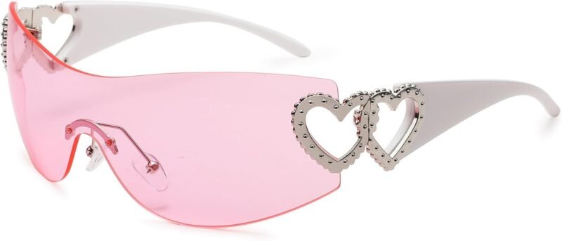 616UV5a9PLL._AC_SL1500 CEREMONYT Sunglasses Wraparound Pro Wrap Around Rimless Sunglasses Women Men, Oversized Fashion Futuristic Sun Glasses Cool Shade 2000S Trendy