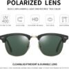 CEREMONYT Sunglasses Browline Polarized Browline Sunglasses Classic Semi-Rimless Frame Retro Brand Sunglasses for Men and Women UV 400