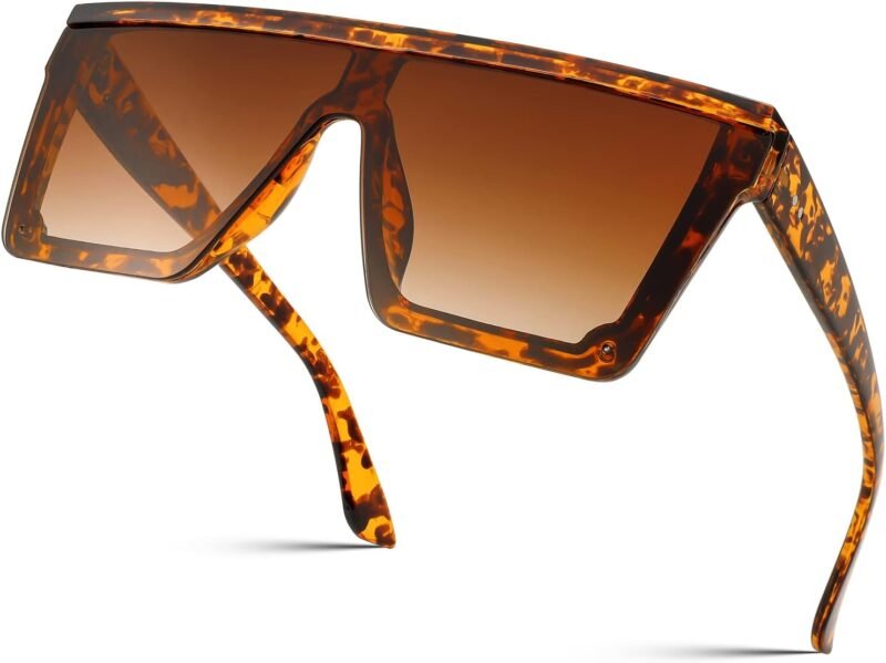 CEREMONYT Sunglasses Square  Oversized Sunglasses Mens Womens Flat Top Square Trendy Visor Shades UV400 B2470