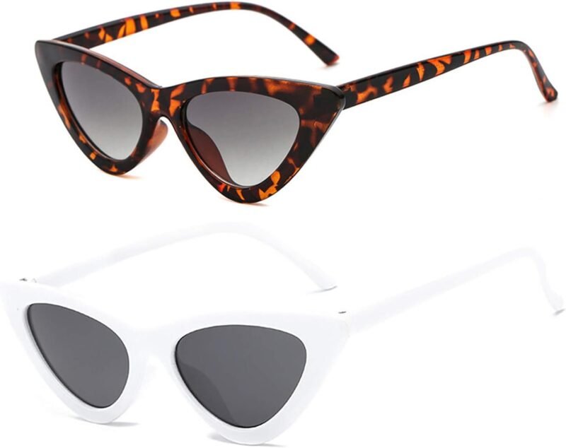 CEREMONYT Sunglasses Cat Eye Vintage Narrow Cat Eye Sunglasses for Women Clout Goggles Plastic Frame