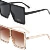 CEREMONYT Sunglasses Square Square Oversized Sunglasses for Women Men Flat Top Fashion Shades