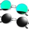 CEREMONYT Sunglasses Round  Round Sunglasses for Women Men Polarized Circle Sun Glasses UV Blocking Gojo Satoru Cosplay (2 Pack)