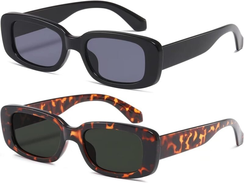 CEREMONYT Sunglasses Square Rectangle Sunglasses for Women Men Trendy Retro Fashion Sun Glasses 90’s Vintage UV 400 Protection Square Frame K1200