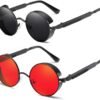 CEREMONYT Sunglasses Round  Vintage Steampunk Retro Metal Round Circle Frame Sunglasses