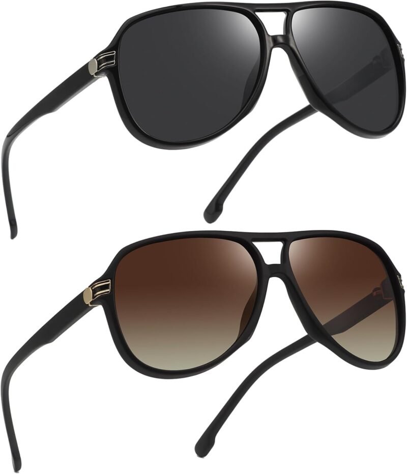 618pIPMjiLL._AC_SL1500 CEREMONYT Sunglasses Polarized Sunglasses for Men Women,Double Bridge Square Sport Sun Glasses Pilot Shades UV Protection