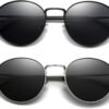 CEREMONYT Sunglasses Round  Ponderable Metal Round Sunglasses for Men Women Classic Vintage Polarized Circle Sun Glasses