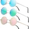 CEREMONYT Sunglasses Round Vintage Small Round Polarized Hippie Sunglasses for Men Women Circle Sun Glasses NP1002
