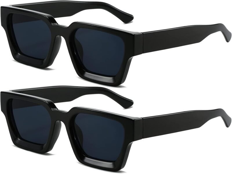 CEREMONYT Sunglasses Square  Sunglasses for Women Men Square Thick Frame Sun Glasses Simple Designer Style Shades