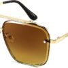 CEREMONYT Sunglasses Sunglasses, Fashion Square Pilot Sunglasses, Vintage Metal Gradient Glasses for Men and Women, B4104