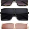 CEREMONYT Sunglasses Square Square Oversized Sunglasses for Women Men Flat Top Fashion Shades