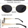 CEREMONYT Sunglasses Oval Sunglasses for Women Men – Fashion Sun Glasses – Rectangle Metal Frame Shades