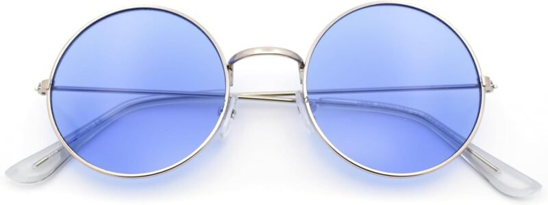 CEREMONYT Sunglasses Round  Retro Vintage Flat Color Circle Round Lens Sunglasses