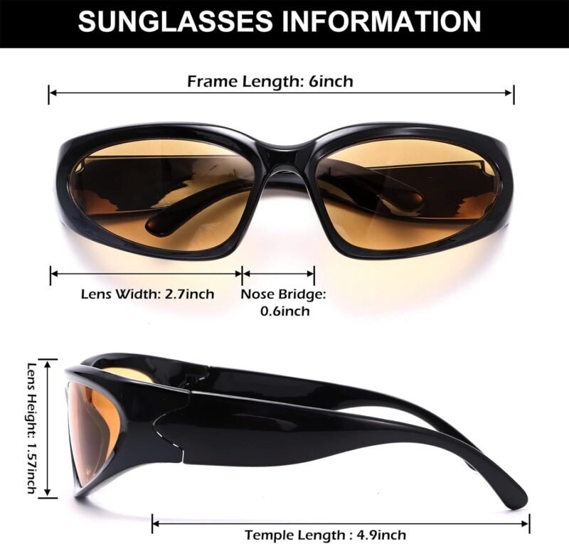 CEREMONYT Sunglasses Oval Fashion Sunglasses for Men Women Trendy Swift Oval Dark Futuristic Sunglasses Shades Glasses Eyeglasses