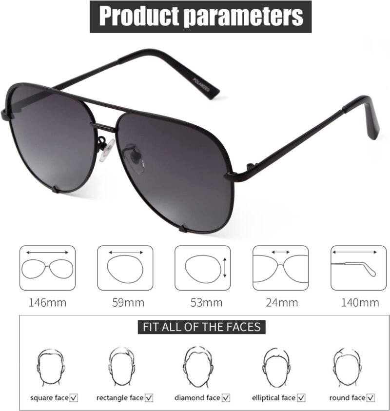 CEREMONYT Sunglasses Oversized  Sunglasses for Women Men Trendy Retro Bulk Shade Black Faded Sun Glasses Classic UV Protection