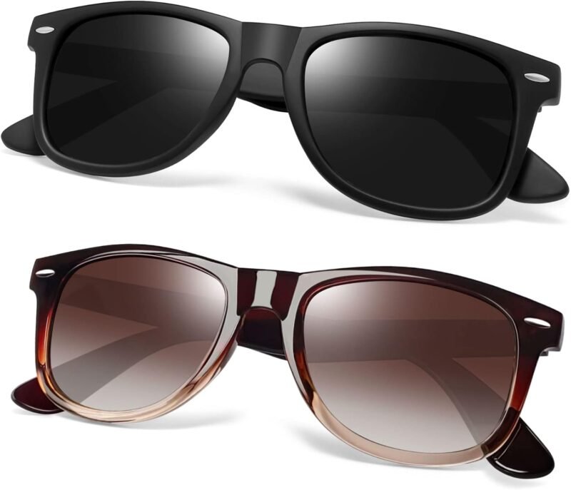 CEREMONYT Sunglasses Browline Square Sunglasses Polarized UV Protection Trendy Designer Sun Glasses Men Women