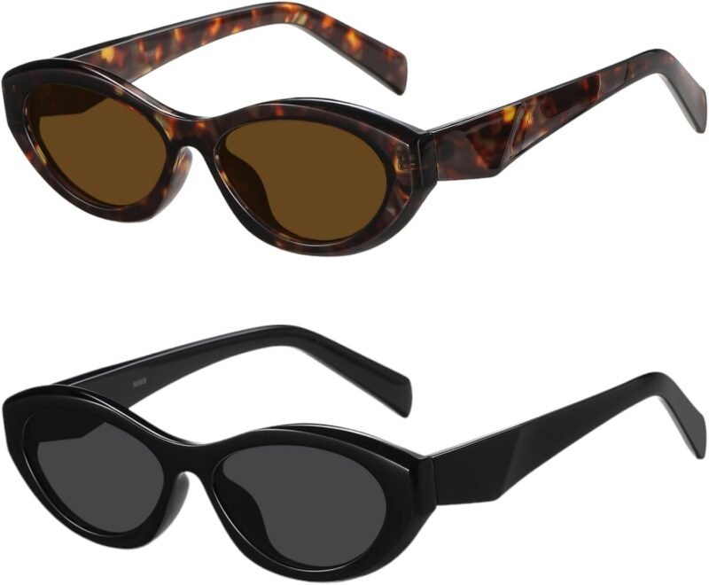 61BMlohIGyL._AC_SL1500 CEREMONYT Sunglasses Oval Sunglasses for Women Oval Small Cat Eye Glasses 90s Shades