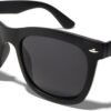 CEREMONYT Sunglasses Super Dark Black Sunglasses WayfarerUV Protection Lens Spring Hinge 80s Vintage Retro Inspired Shades