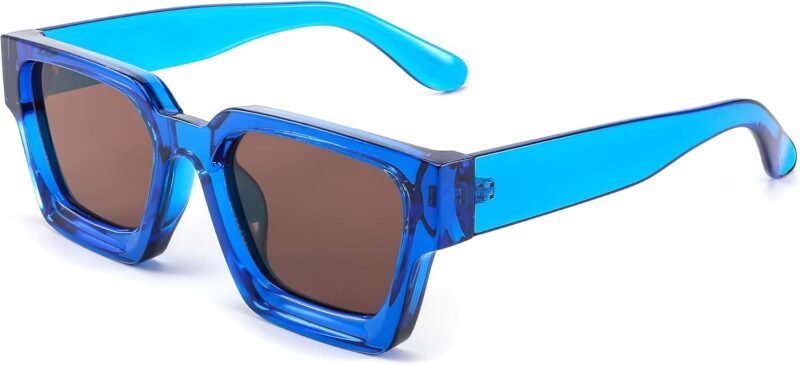 CEREMONYT Sunglasses Square  Retro 90s Square Sunglasses for Women Men Trendy Chunky Rectangle Sunglasses UV400 Protection B2385