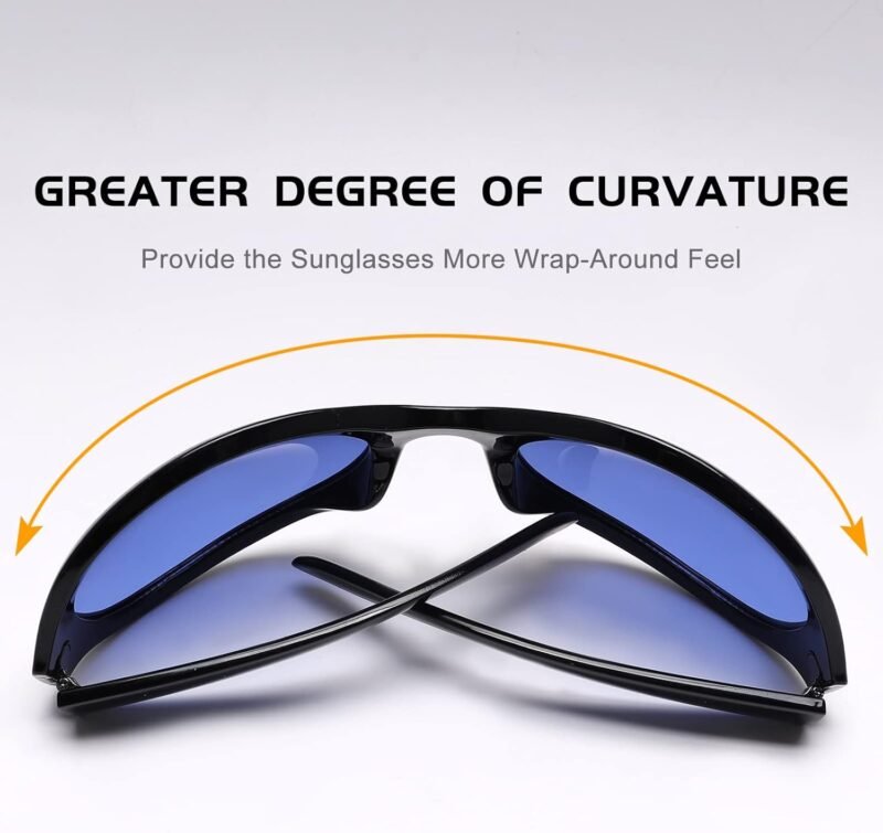 CEREMONYT Sunglasses Oversized Oval Fashion Sunglasses for Women Men Wrap Around Classic Oval Black Sun Glasses Ladies Shades