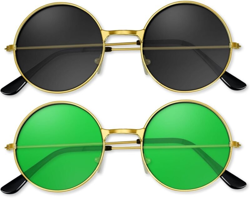 CEREMONYT Sunglasses Round 1-3 Pairs Hippie Sunglasses 70s Round Hippie Glasses Party Decoration Sunglasses for Women with Colored Glasses Cloth