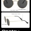 CEREMONYT Sunglasses Round Small Round Polarized Sunglasses for Men Women Classic Circle Metal Frame Sun Glasses 2 Pack