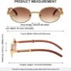 61E1-Kix0RL._AC_SL1000 CEREMONYT Sunglasses Oval Sunglasses for Men Women Classic Vintage Imitation Wood Small Round Black Sunglasses