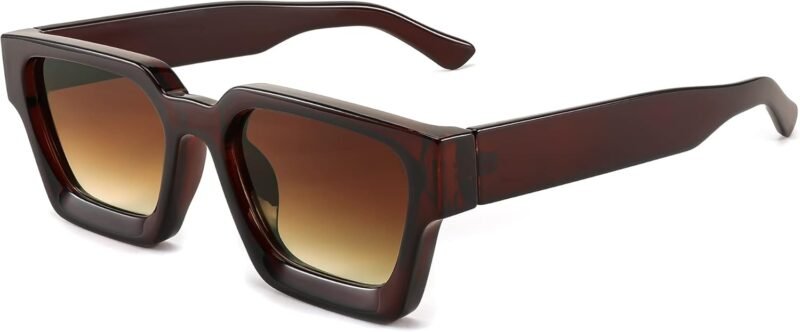 CEREMONYT Sunglasses Square  Retro 90s Square Sunglasses for Women Men Trendy Chunky Rectangle Sunglasses UV400 Protection B2385