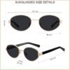 61ELgbGqgwL._AC_SL1500 CEREMONYT Sunglasses Oval Sunglasses Women/Men, Vintage 70s 80s 90s UV400 Protection Eyewear, 56 mm Lens Width